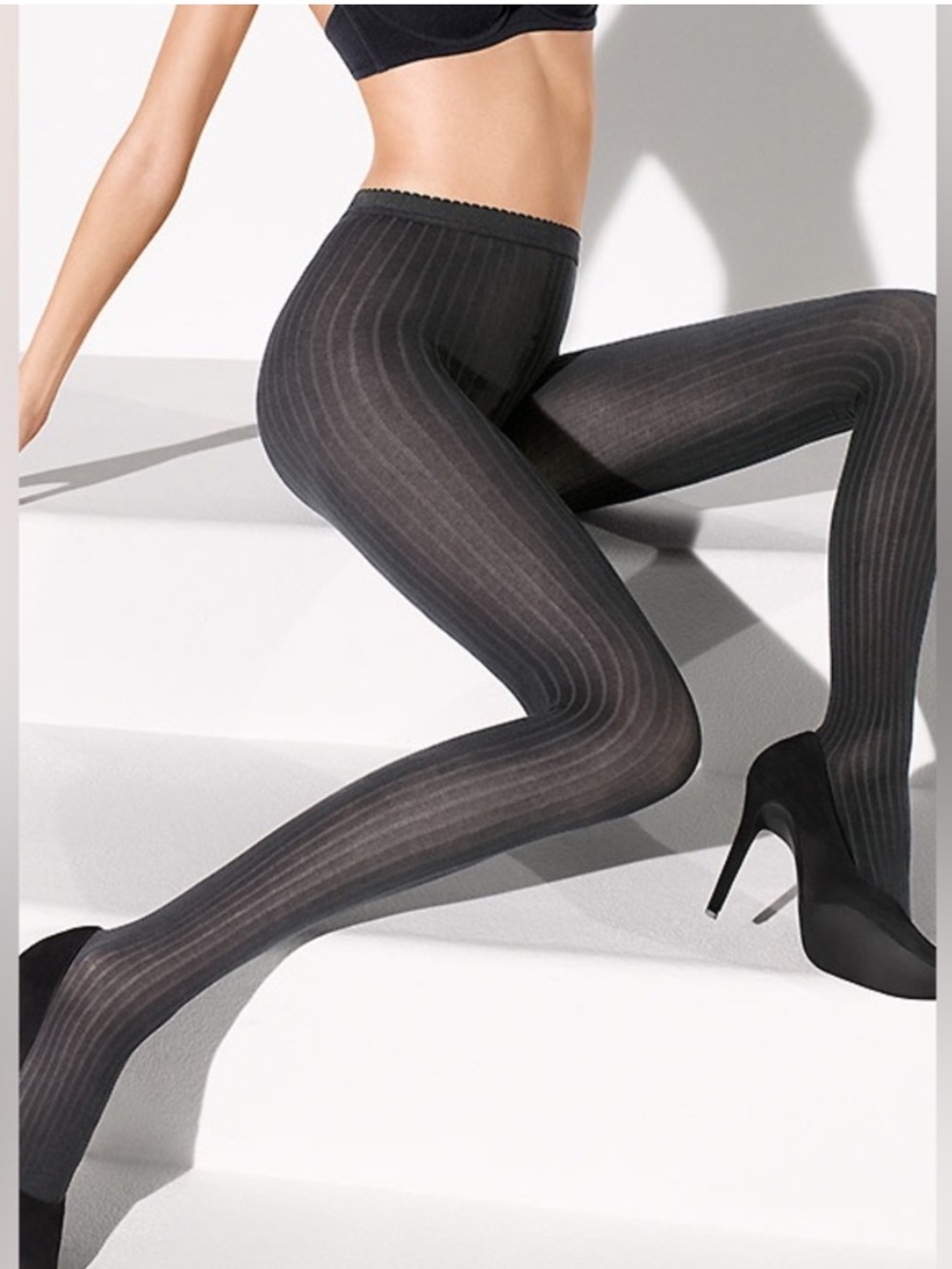 Wilford Fine Cotton Rib Tights Black Sz.XS